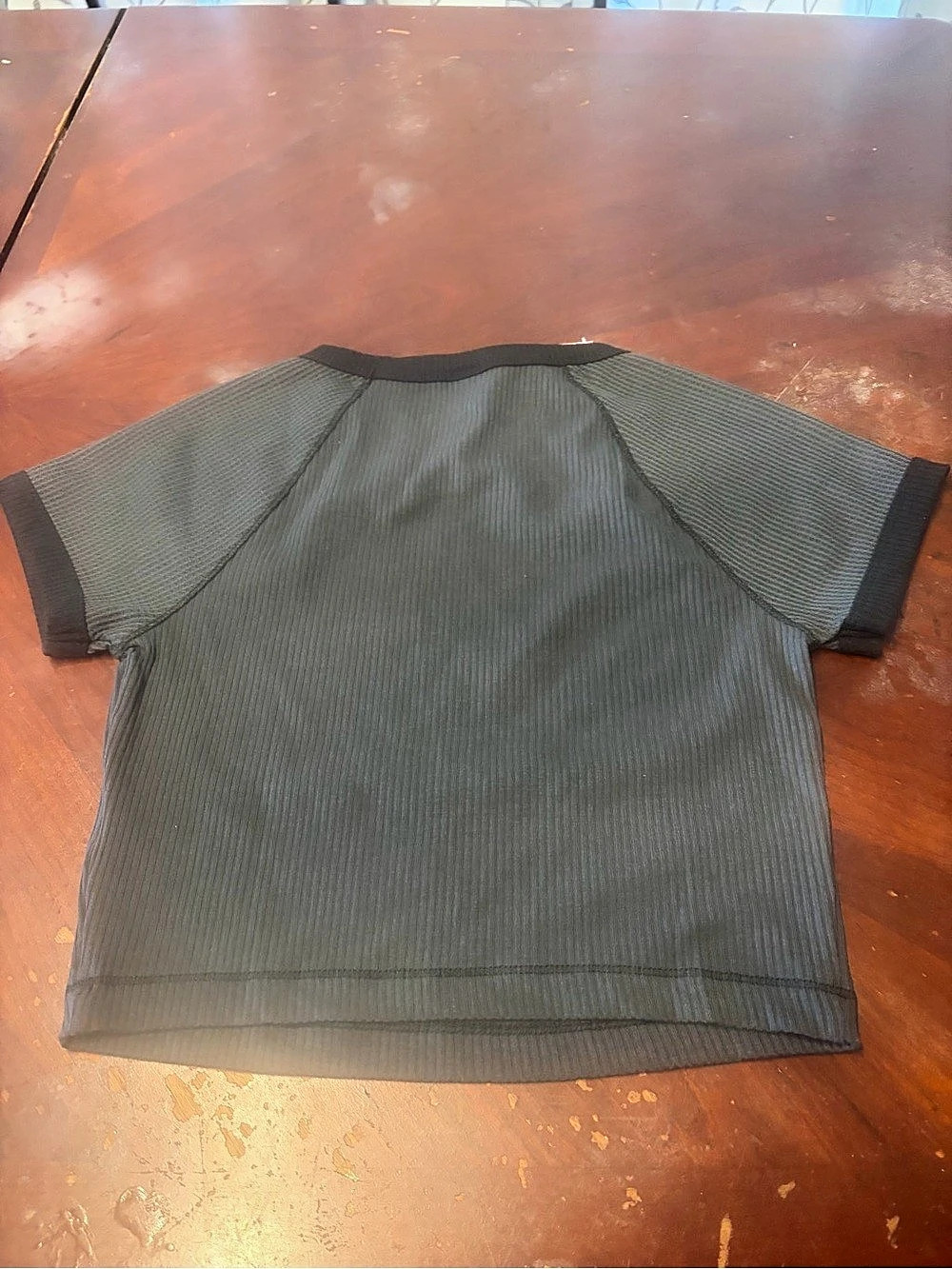 Wild Fable Ribbed Ringer Crop Tee Gray XS - Picture 2 of 5